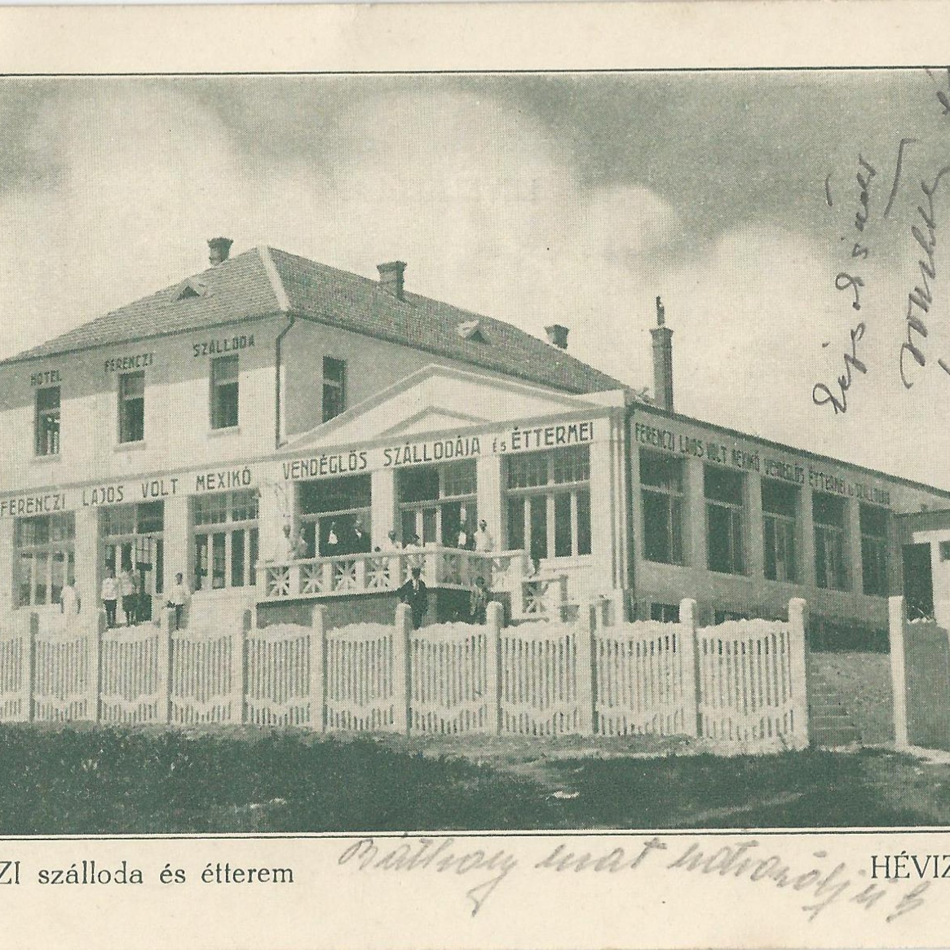 A hévízi Liget Royal Étterem helyén egykor állt Ferenczi Szálloda - 1928