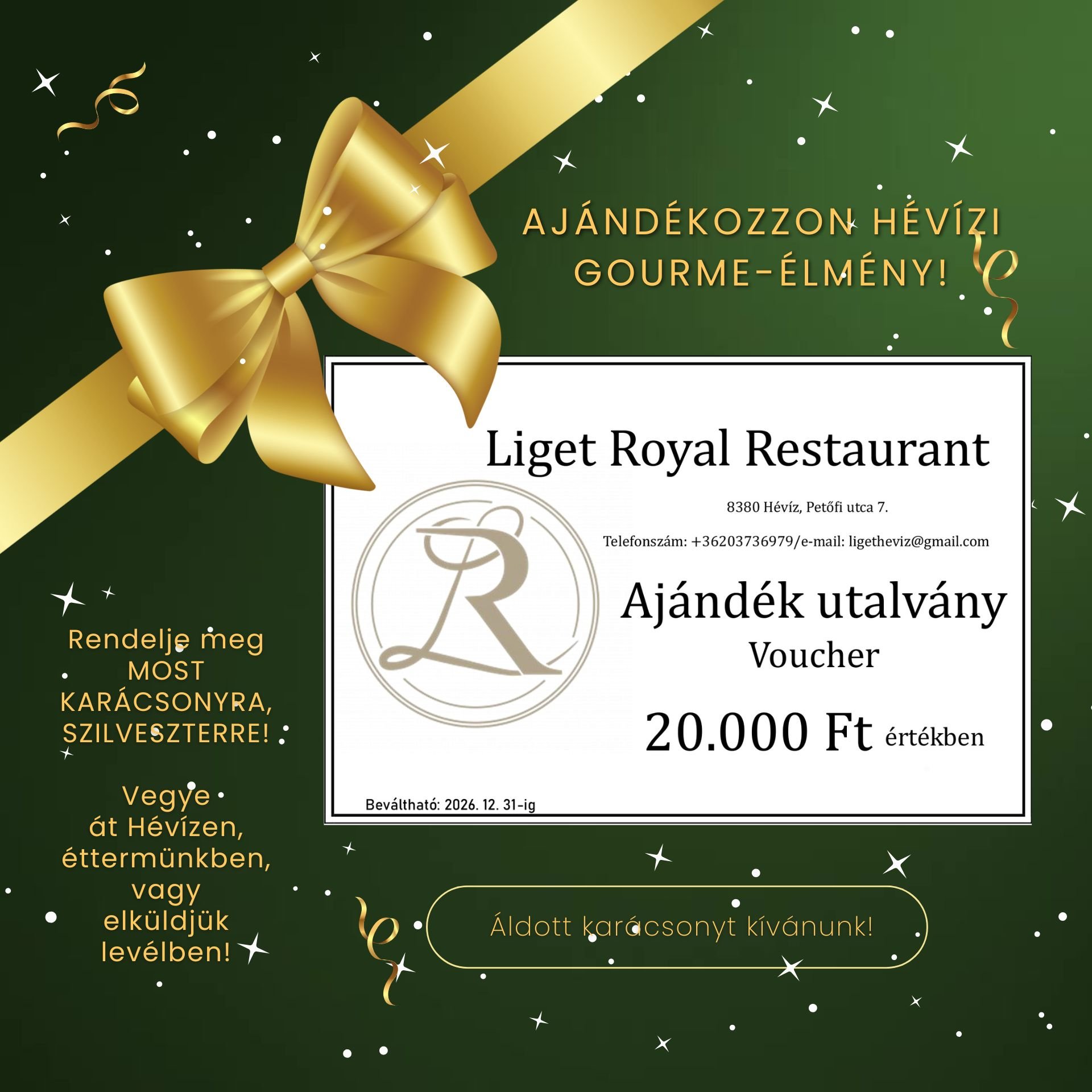 Ajándékozzon hévízi gourmet-élményt karácsonyra, szilveszterre!